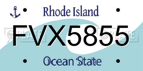 FVX5855 Rhode Island License Plate