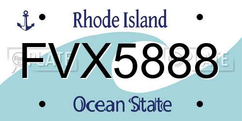 FVX5888 Rhode Island License Plate