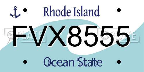 FVX8555 Rhode Island License Plate