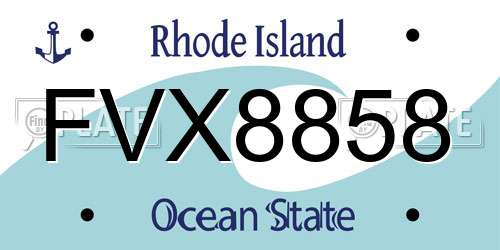FVX8858 Rhode Island License Plate