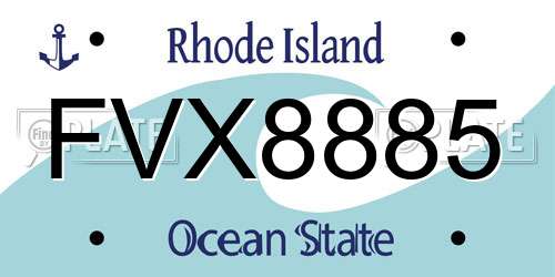 FVX8885 Rhode Island License Plate