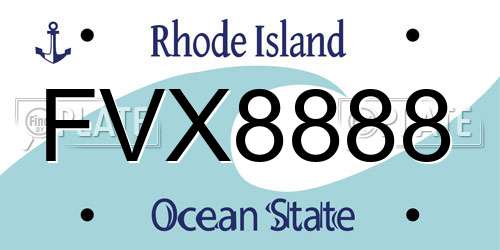 FVX8888 Rhode Island License Plate