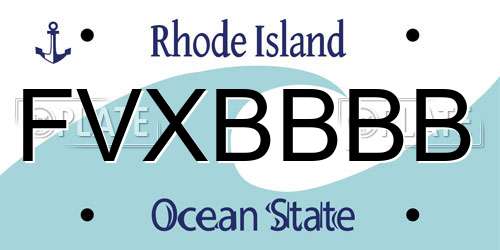 FVXBBBB Rhode Island License Plate