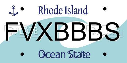 FVXBBBS Rhode Island License Plate