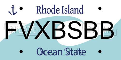 FVXBSBB Rhode Island License Plate