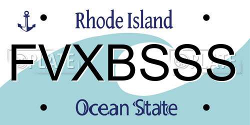 FVXBSSS Rhode Island License Plate