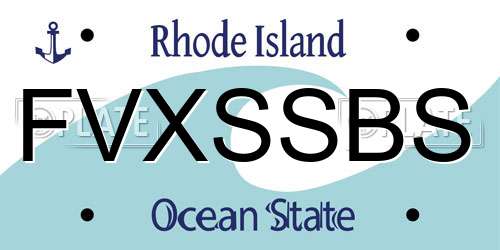 FVXSSBS Rhode Island License Plate