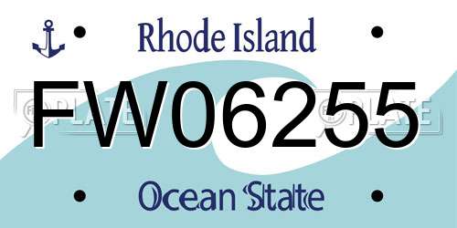 FW06255 Rhode Island License Plate
