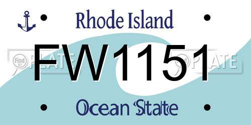 FW1151 Rhode Island License Plate