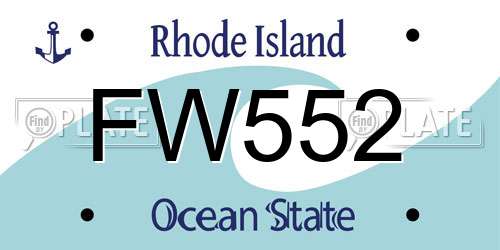 FW552 Rhode Island License Plate