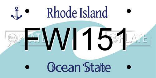 FWI151 Rhode Island License Plate