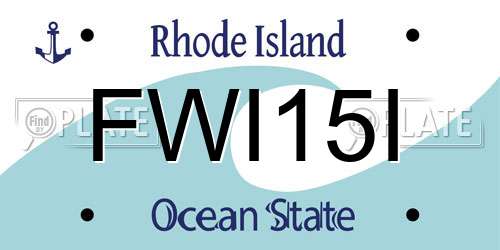FWI15I Rhode Island License Plate