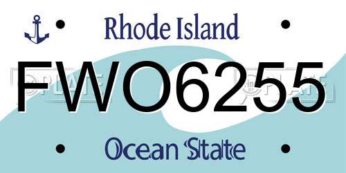 FWO6255 Rhode Island License Plate