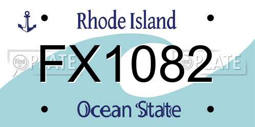 FX1082 Rhode Island License Plate