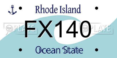 FX140 Rhode Island License Plate