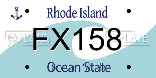 FX158 Rhode Island License Plate