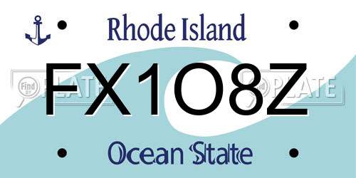 FX1O8Z Rhode Island License Plate