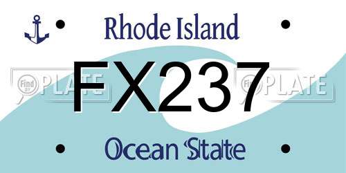 FX237 Rhode Island License Plate