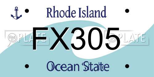 FX305 Rhode Island License Plate