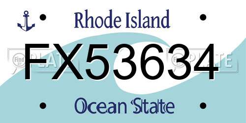 FX53634 Rhode Island License Plate