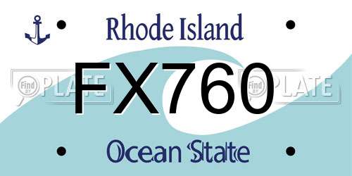 FX760 Rhode Island License Plate