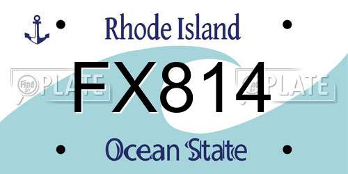 FX814 Rhode Island License Plate