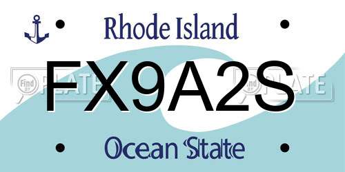 FX9A2S Rhode Island License Plate