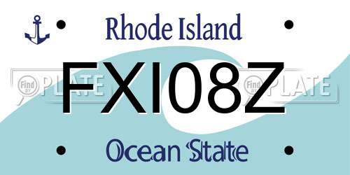 FXI08Z Rhode Island License Plate