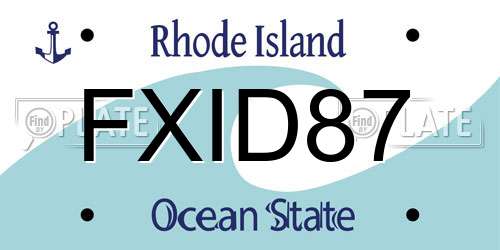 FXID87 Rhode Island License Plate