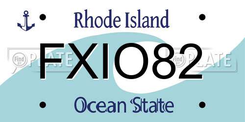 FXIO82 Rhode Island License Plate