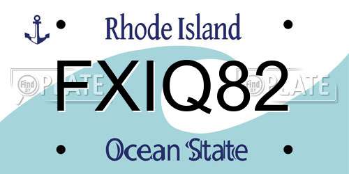 FXIQ82 Rhode Island License Plate