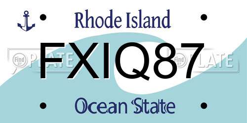 FXIQ87 Rhode Island License Plate