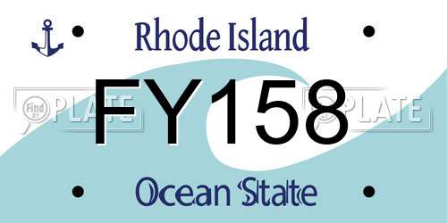FY158 Rhode Island License Plate