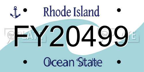 FY20499 Rhode Island License Plate