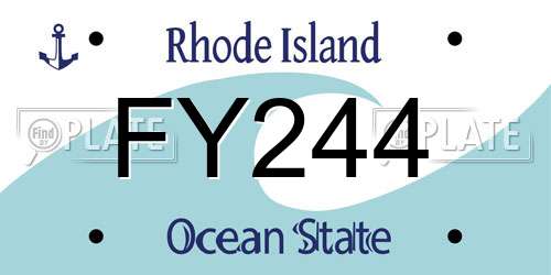 FY244 Rhode Island License Plate