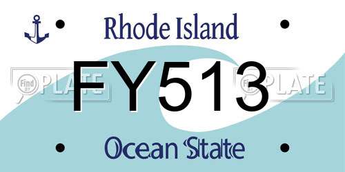 FY513 Rhode Island License Plate