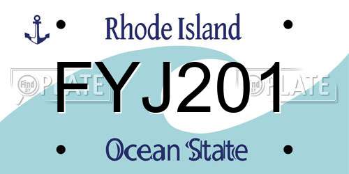 FYJ201 Rhode Island License Plate