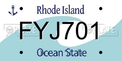FYJ701 Rhode Island License Plate
