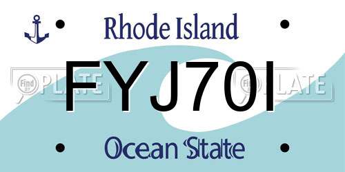 FYJ70I Rhode Island License Plate