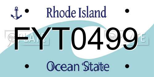 FYT0499 Rhode Island License Plate