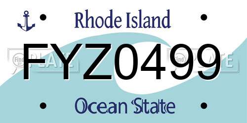 FYZ0499 Rhode Island License Plate