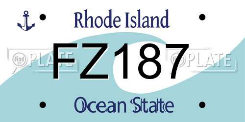FZ187 Rhode Island License Plate
