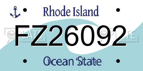 FZ26092 Rhode Island License Plate