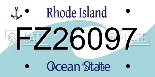 FZ26097 Rhode Island License Plate