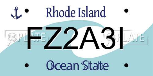 FZ2A3I Rhode Island License Plate