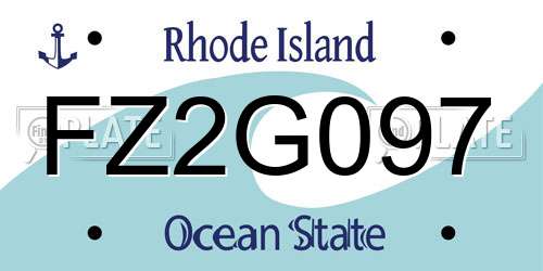 FZ2G097 Rhode Island License Plate