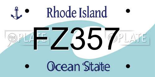 FZ357 Rhode Island License Plate