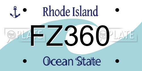FZ360 Rhode Island License Plate