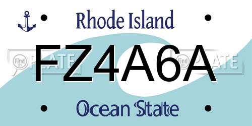 FZ4A6A Rhode Island License Plate