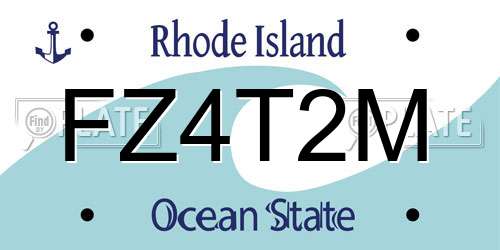 FZ4T2M Rhode Island License Plate